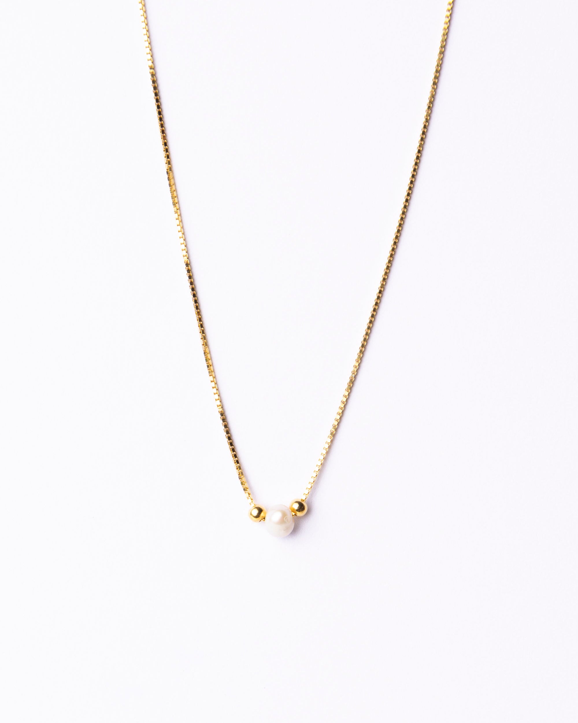 Mini Pearl Necklace - Gold