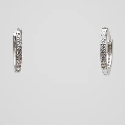 CZ. huggies in sterling silver