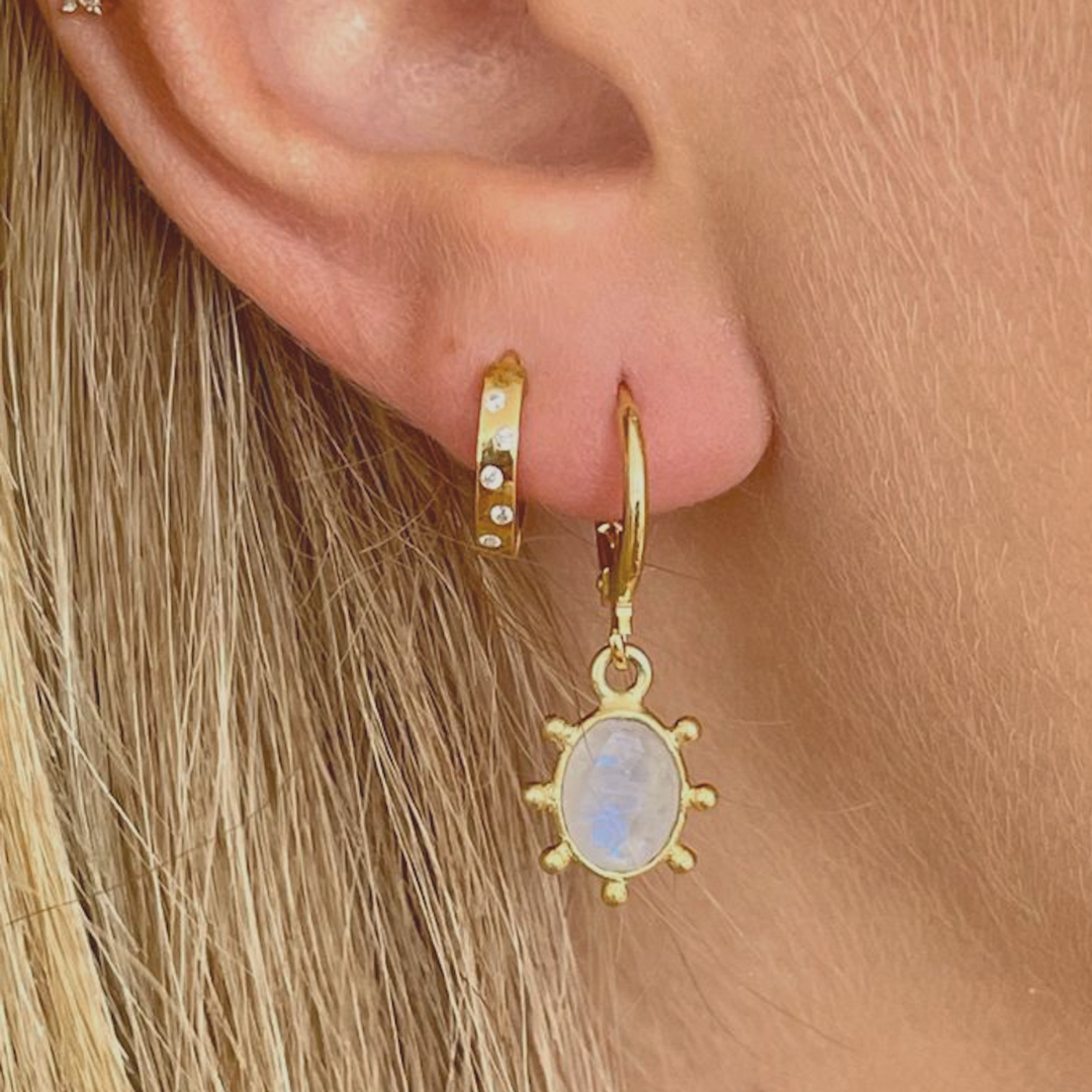 Moon Goddess Earring in Gold Plated
