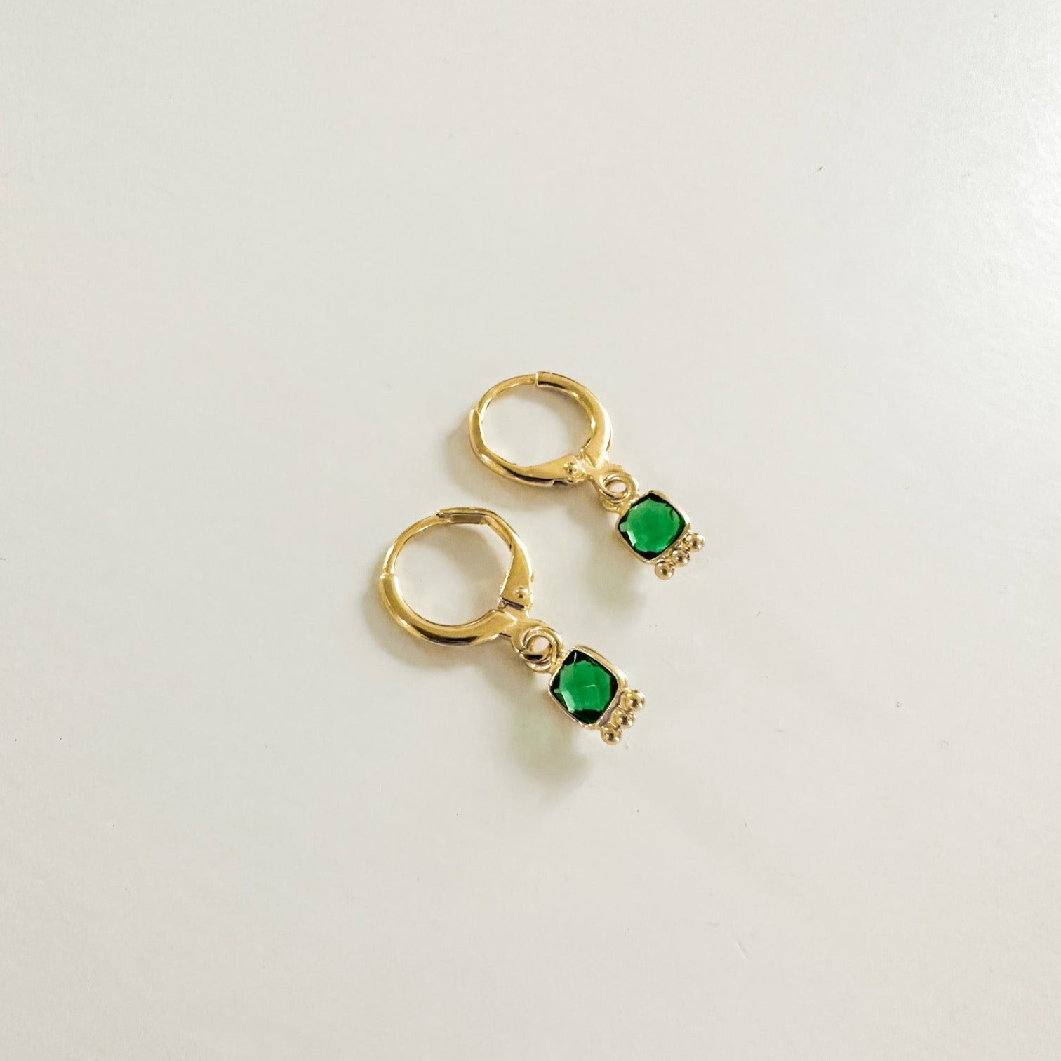Green Quartz Leto Earrings in 18ct Gold plated