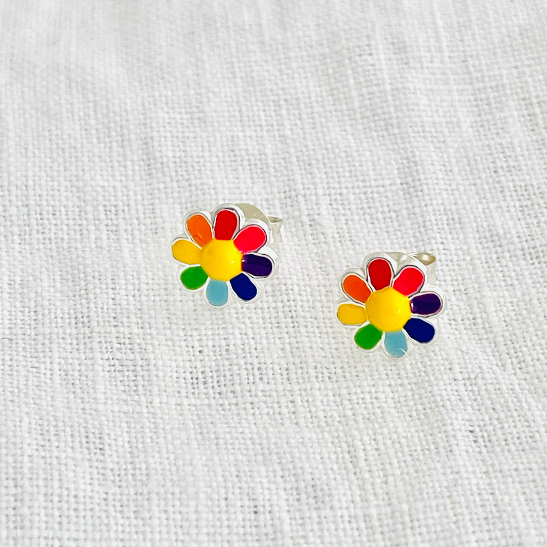Rainbow 2025 flower earrings