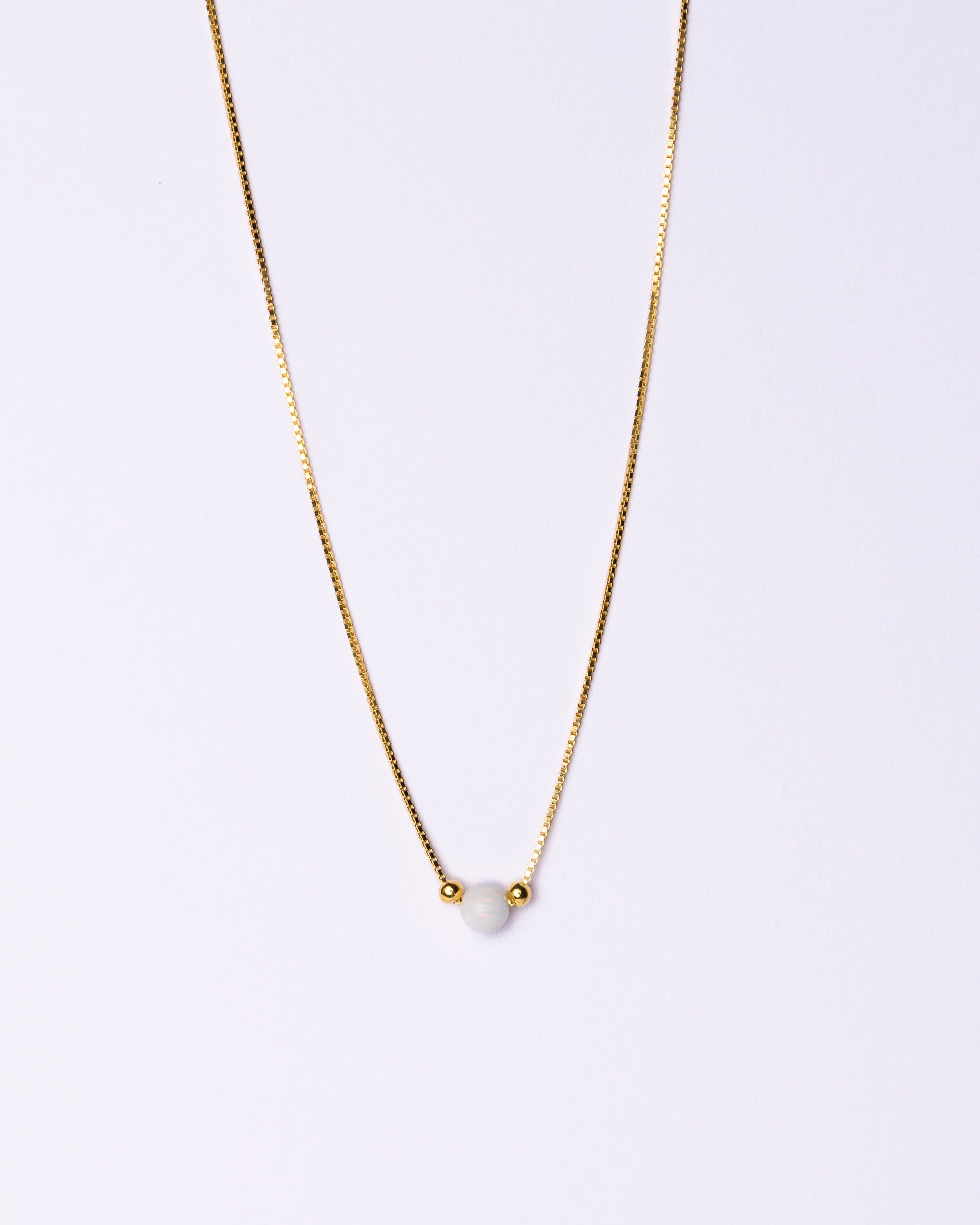 Mini Opalite Necklace 18ct Gold Plated and White