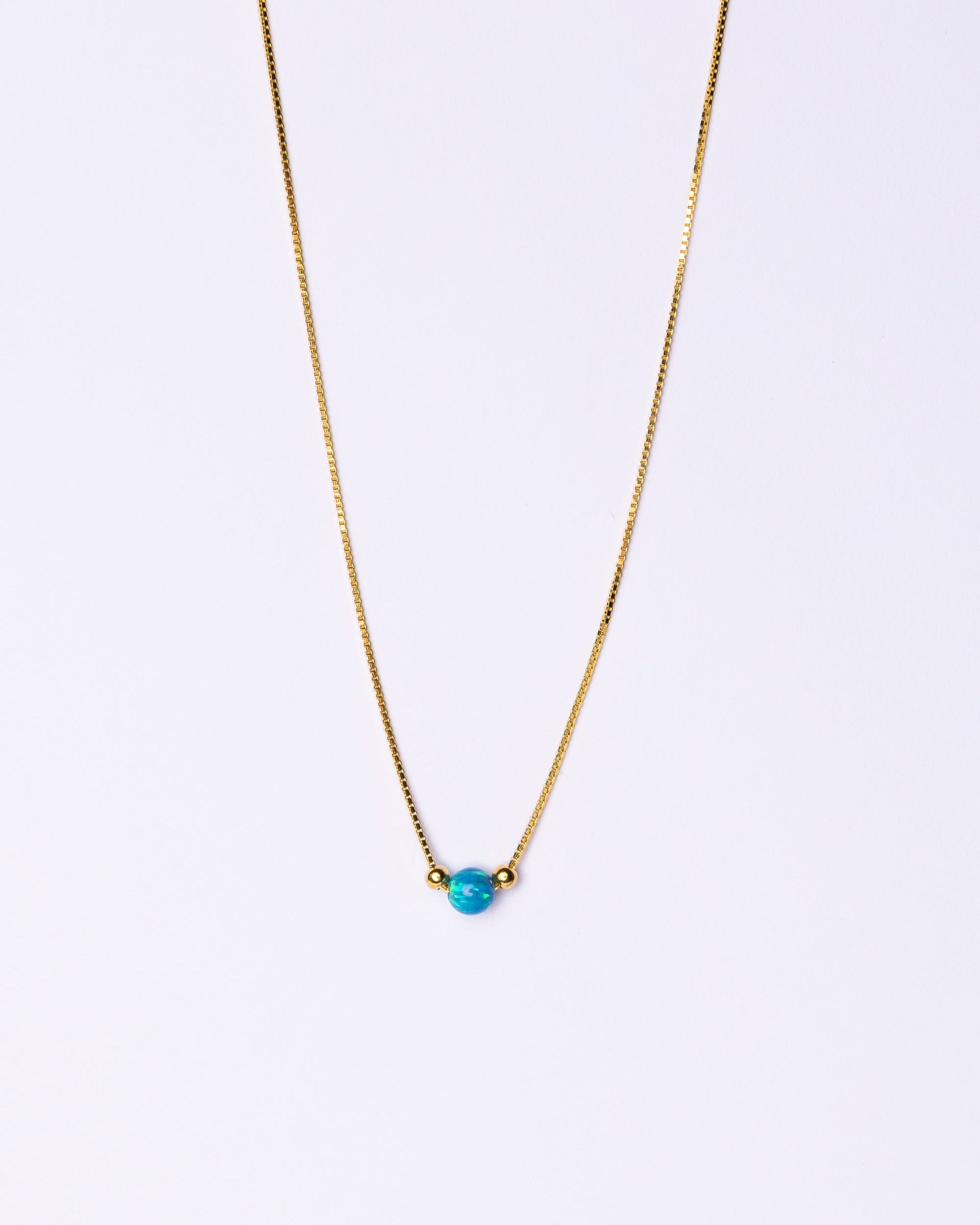 Mini Opalite 18ct Gold Plated and Blue