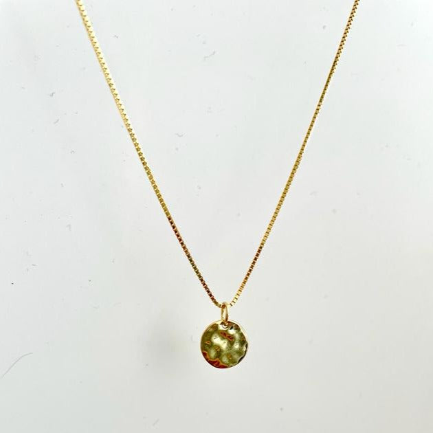 Mini Hammered Necklace in 18ct Gold Plated