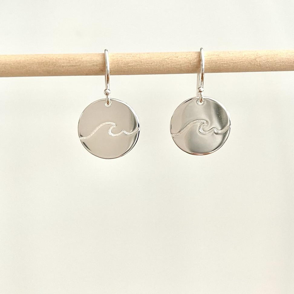 wave earrings in sterling silver