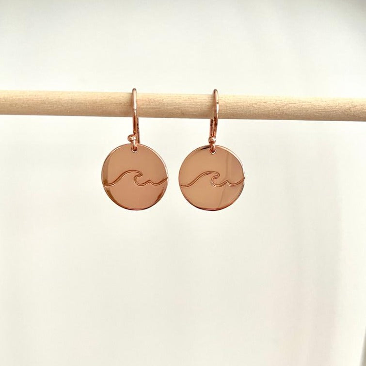 Wave earrings in Rose Gold